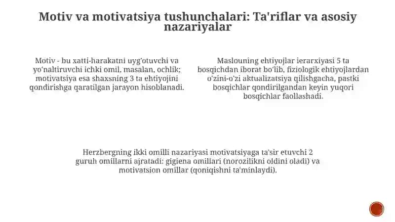 Xorij psixologiyasida motivatsiya muammosi 3
