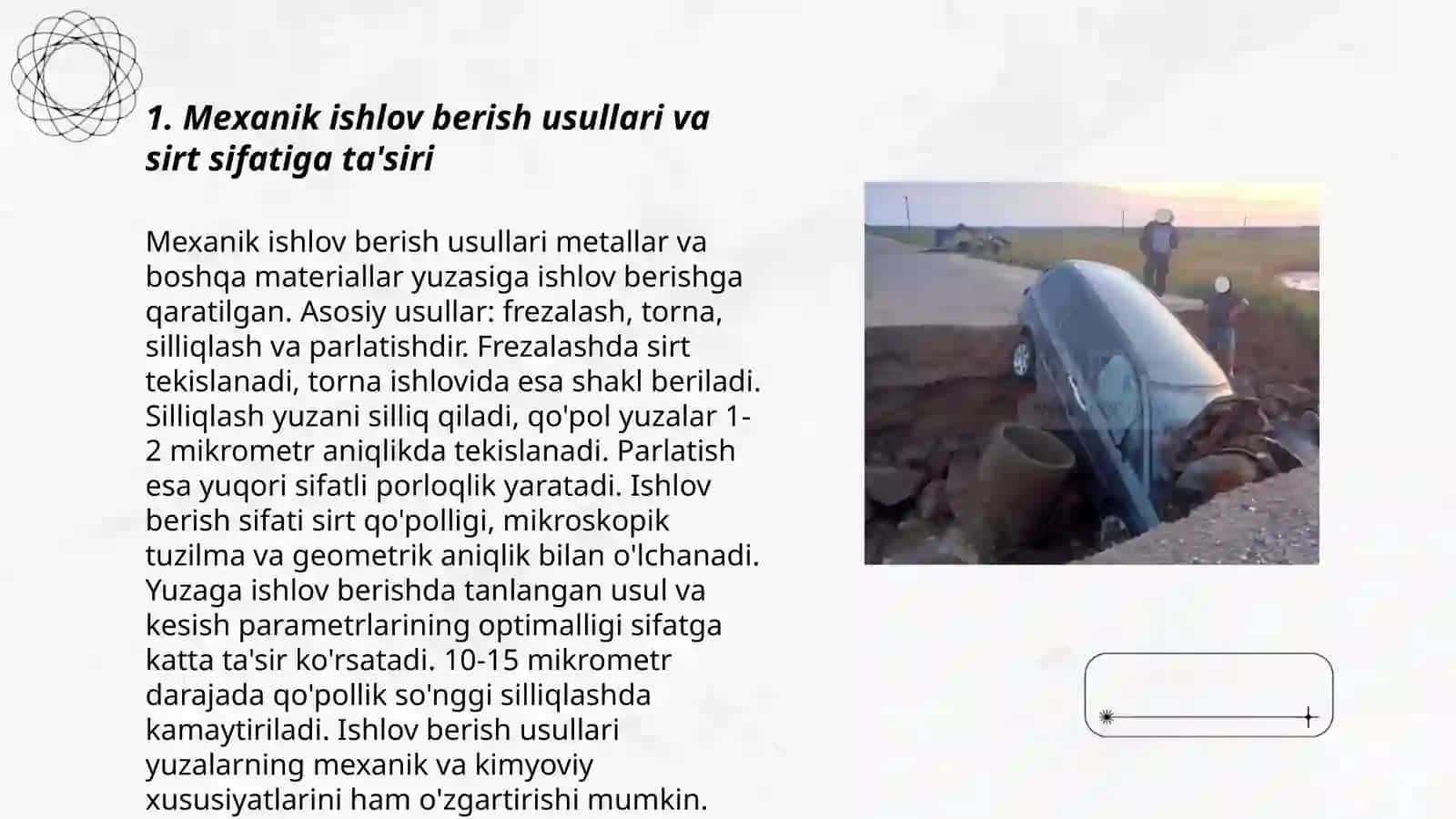 Mexanik ishlov berishdan soʻng. Mashina detallari yuzalarining sifati 3
