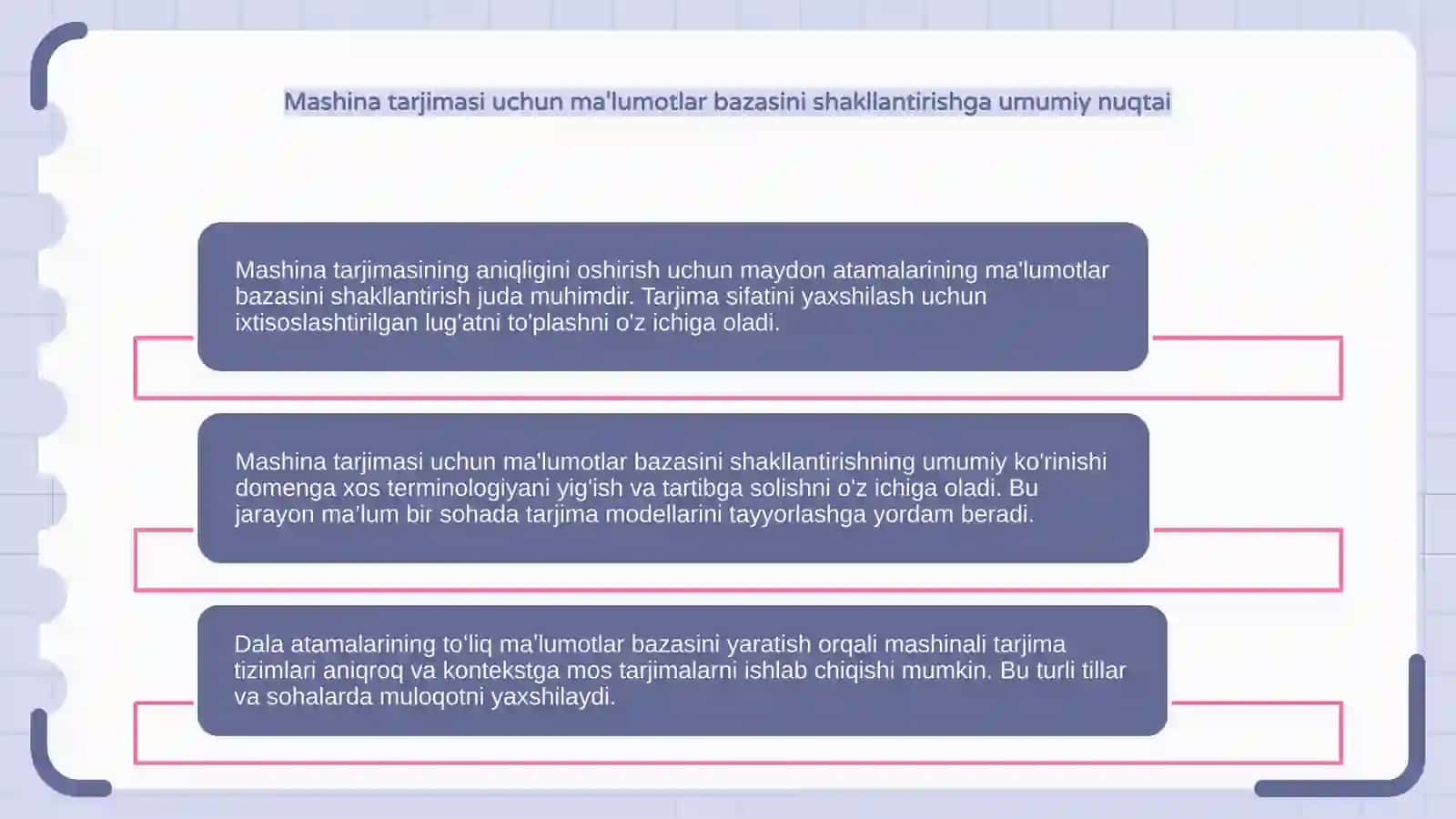 Mashina tarjimasi uchun sohaviy terminlar bazasini shakllantirish 3
