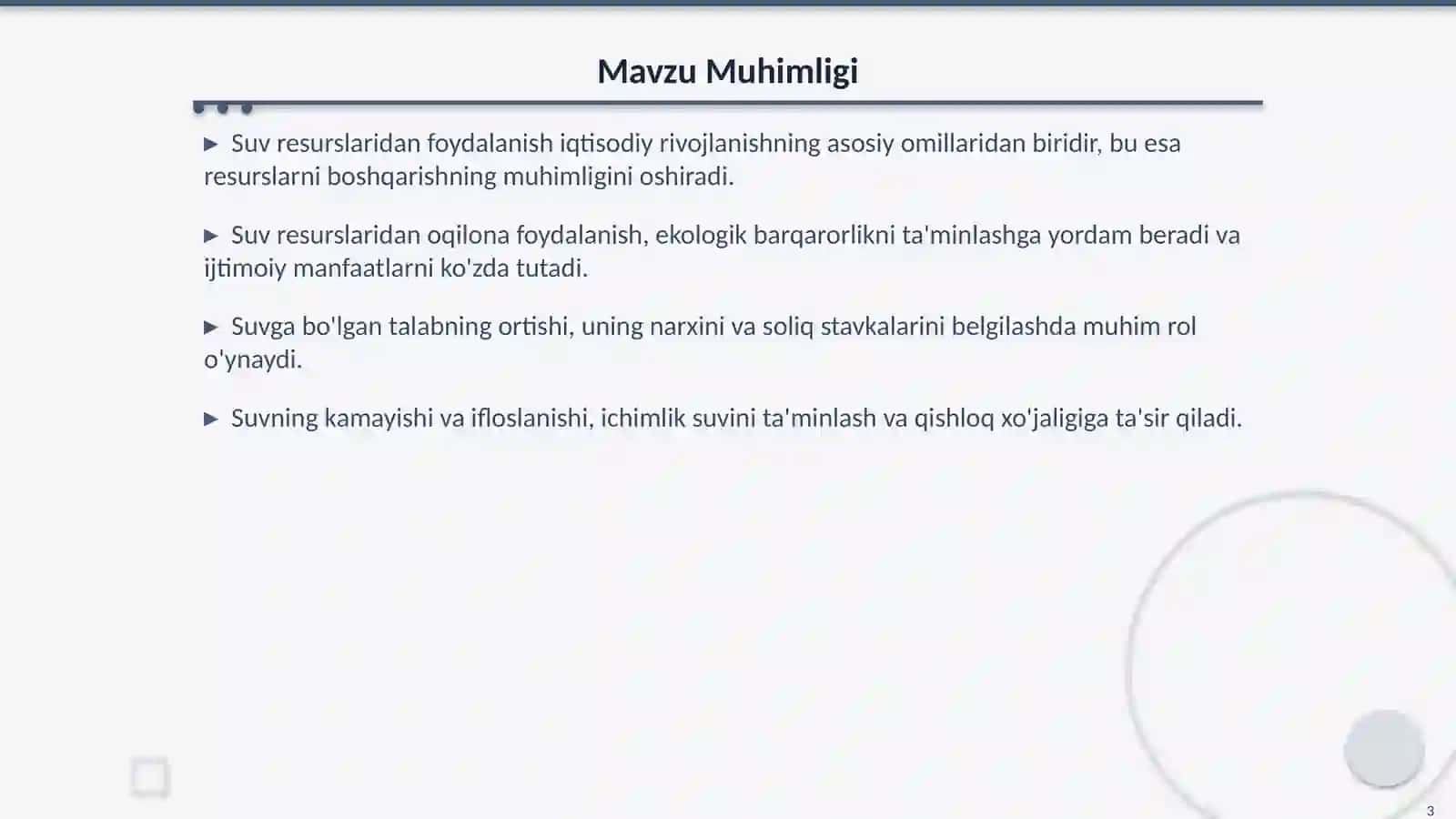 Suv Resurslaridan Foydalanish uchun Soliq Stavkalari 3