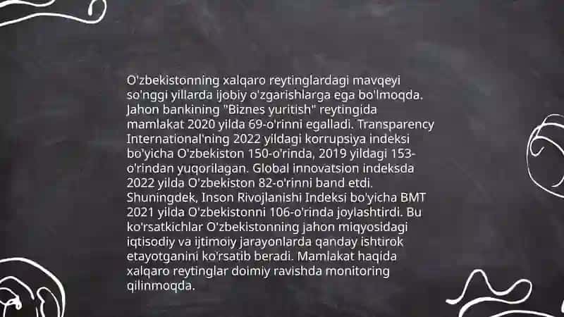 O'zbekiston Respublikasining xalqaro reyting va indekslarining o‘rni va nufuzini ortib borishi 3