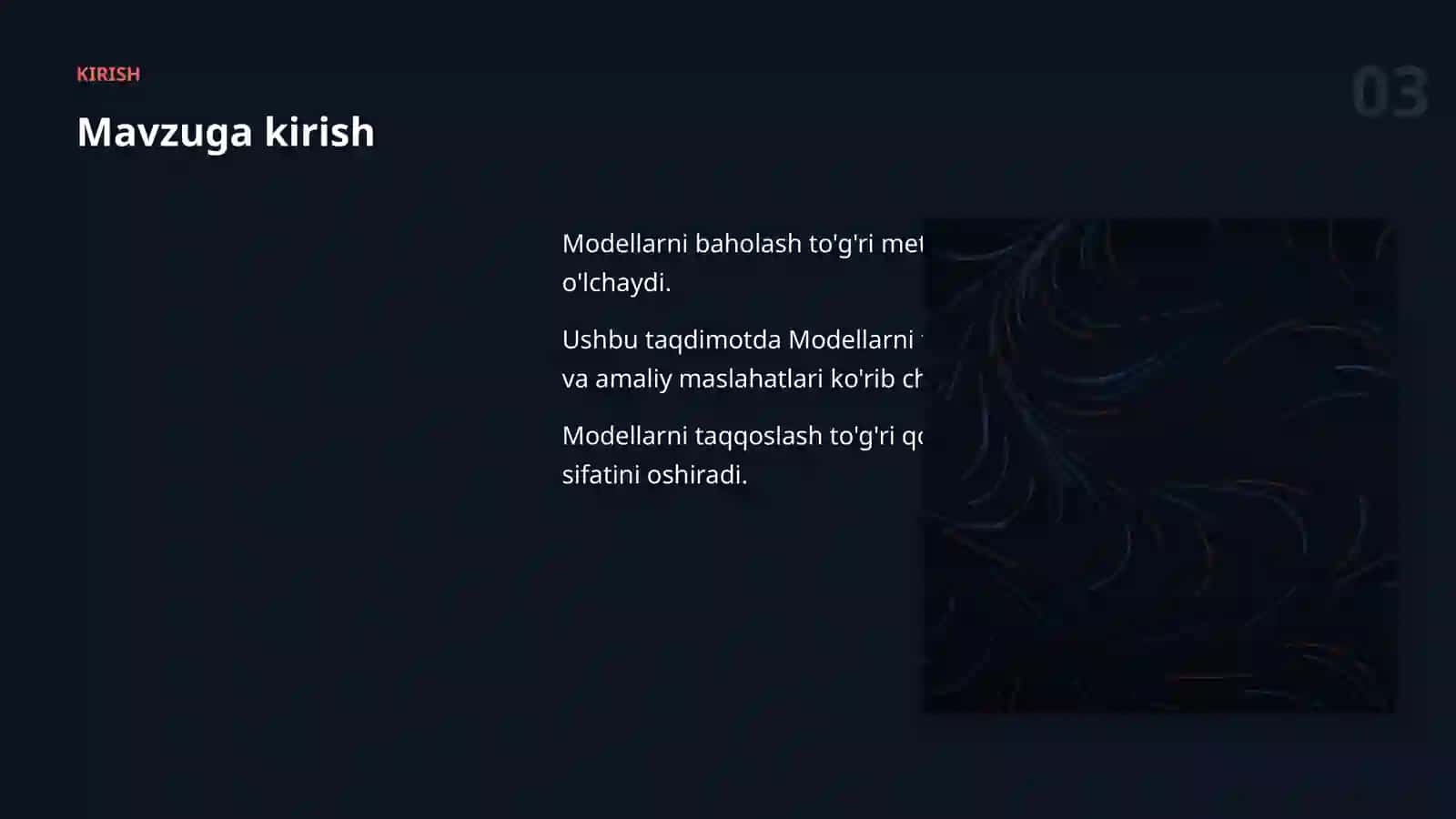 Modellarni baholash 3