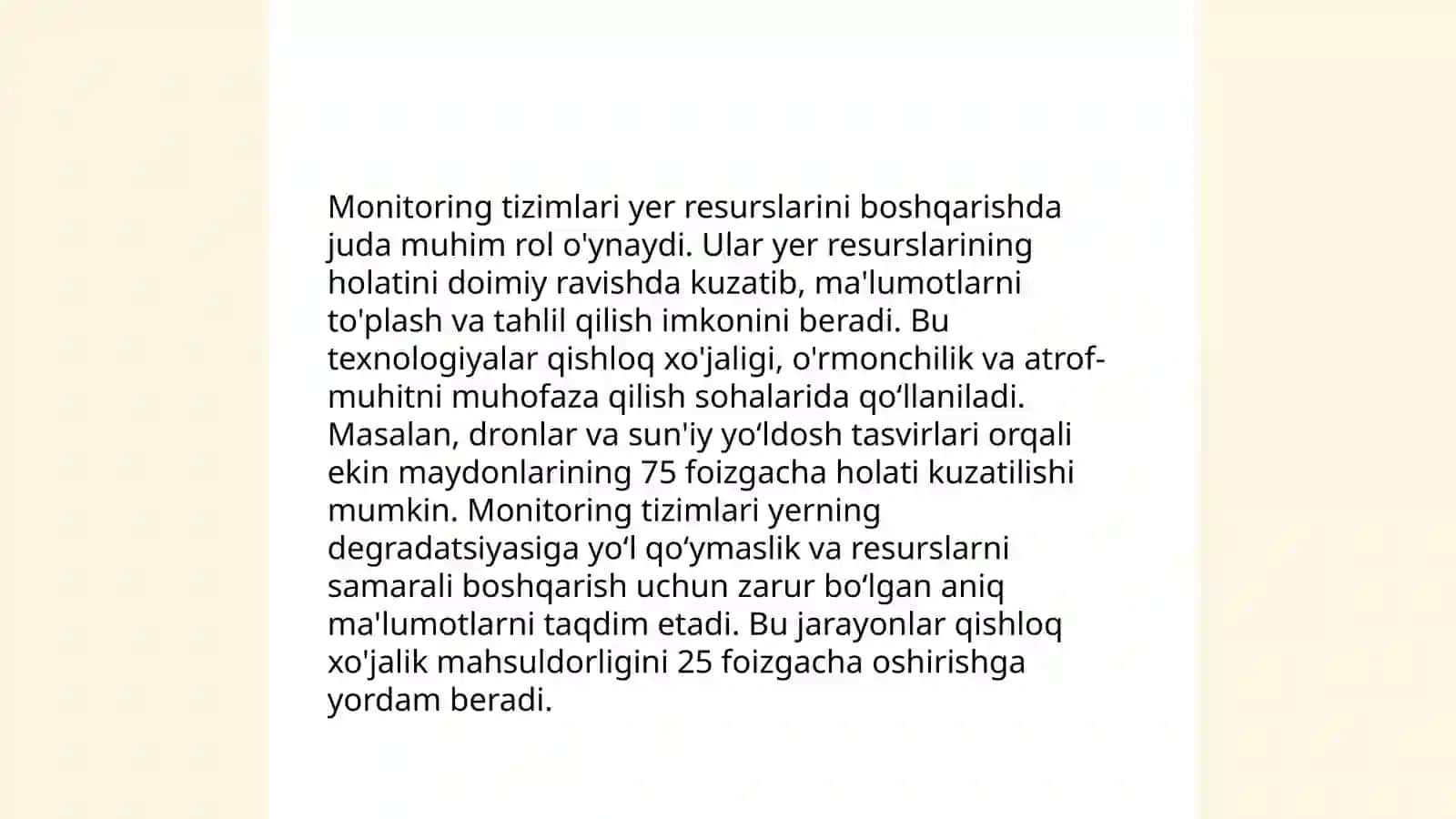 Monitoring Sistemalarining Yerdan Foydalanish Ishlarini Tashkil Etishdagi O'rnini Aniqlash 3