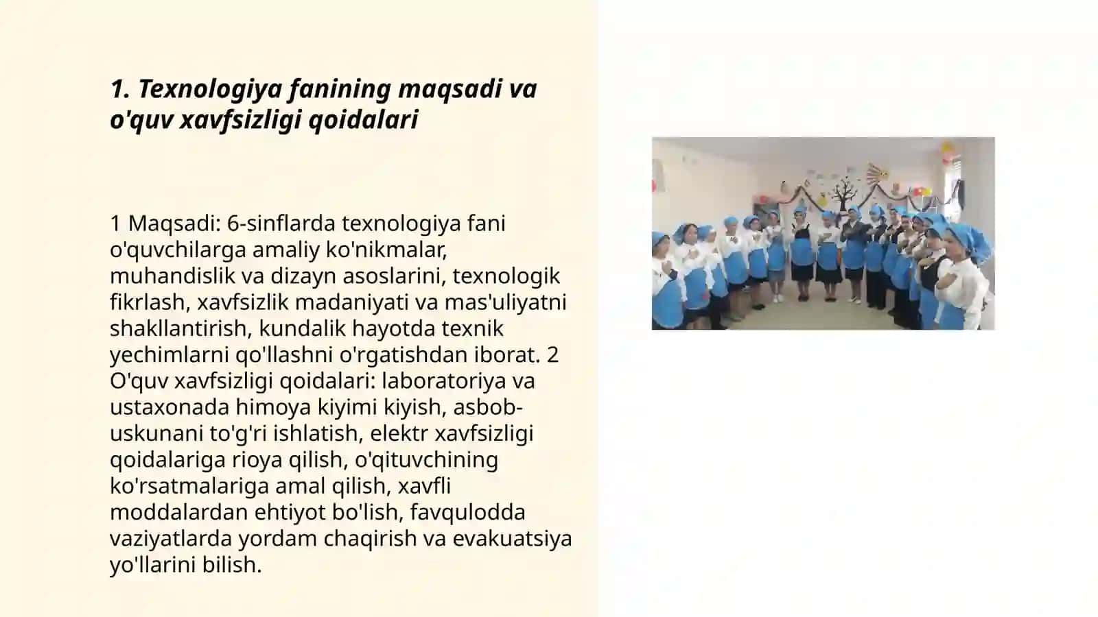 6-sinflarda Texnologiya fanining mazmuni Erdonova Madina 3