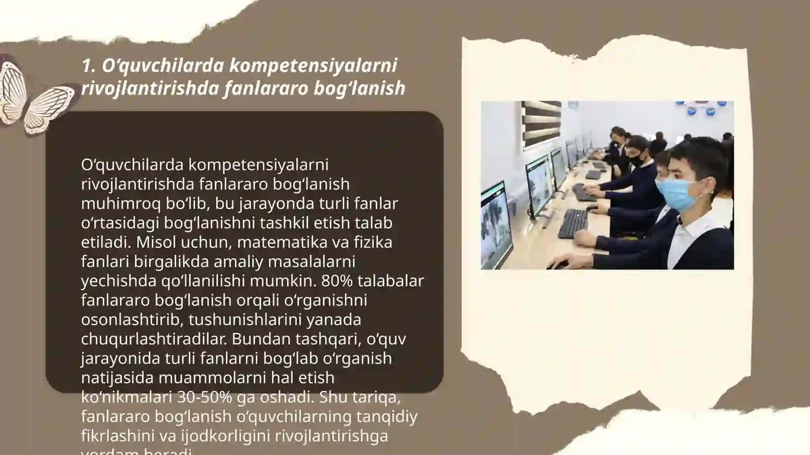 O’quvchilarda kompetensiyalarni shakllantirishda fanlararo bog’lanishlardan foydalangan holda mashg’ulotlarni tashkil etish metodikasi 3