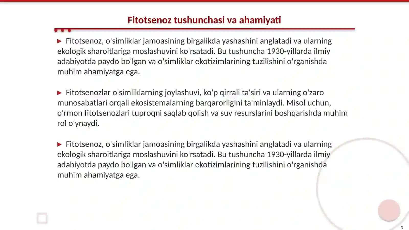 Fitotsenozda turlarning joylashuvi - gorizontal joylashuvini aniqlash 3