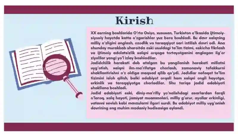 XX asrning boshlarida jadid adabiyoti shakllanishi 3