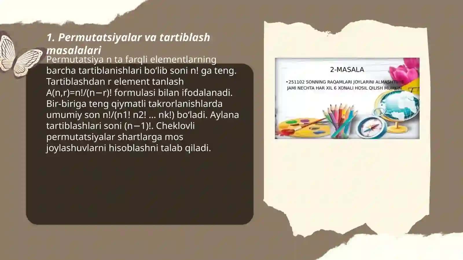 Kombinatorikaga oid masalalar 3