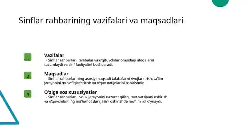 Sinf rahbarining ish faoliyatini o'rganish usullari 3
