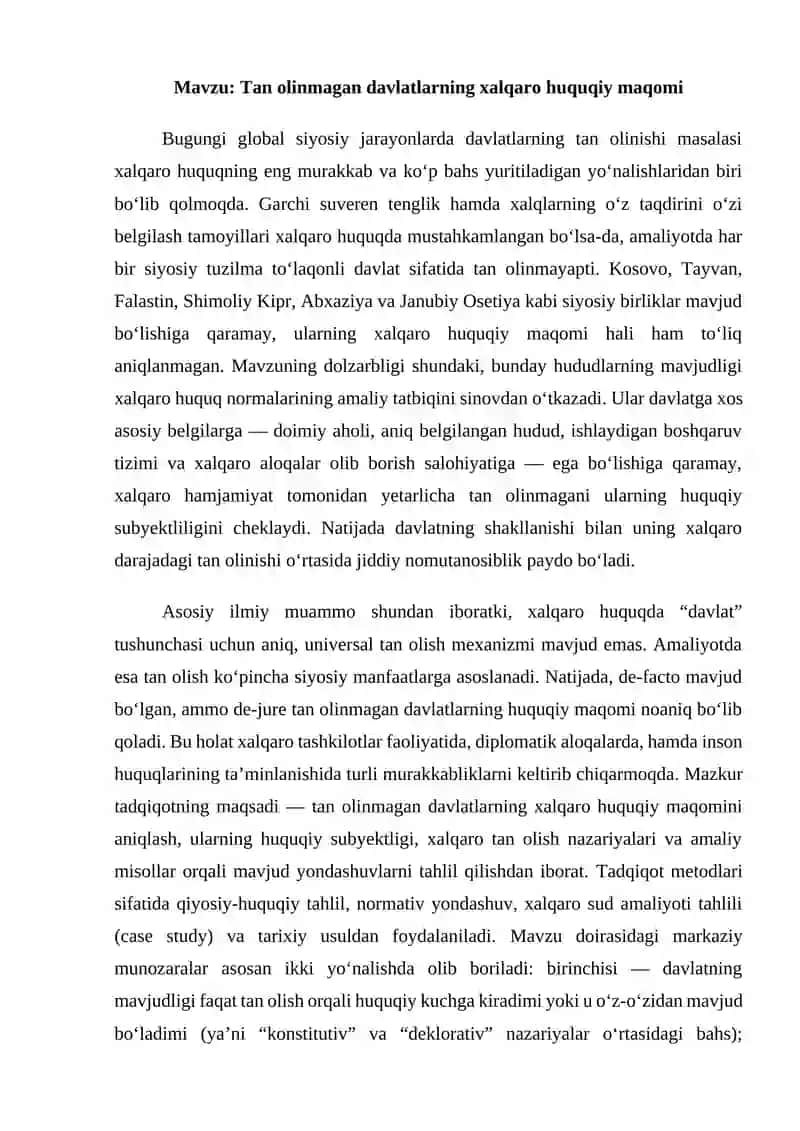 Tan olinmagan davlatlarning xalqaro huquqiy maqomi 3