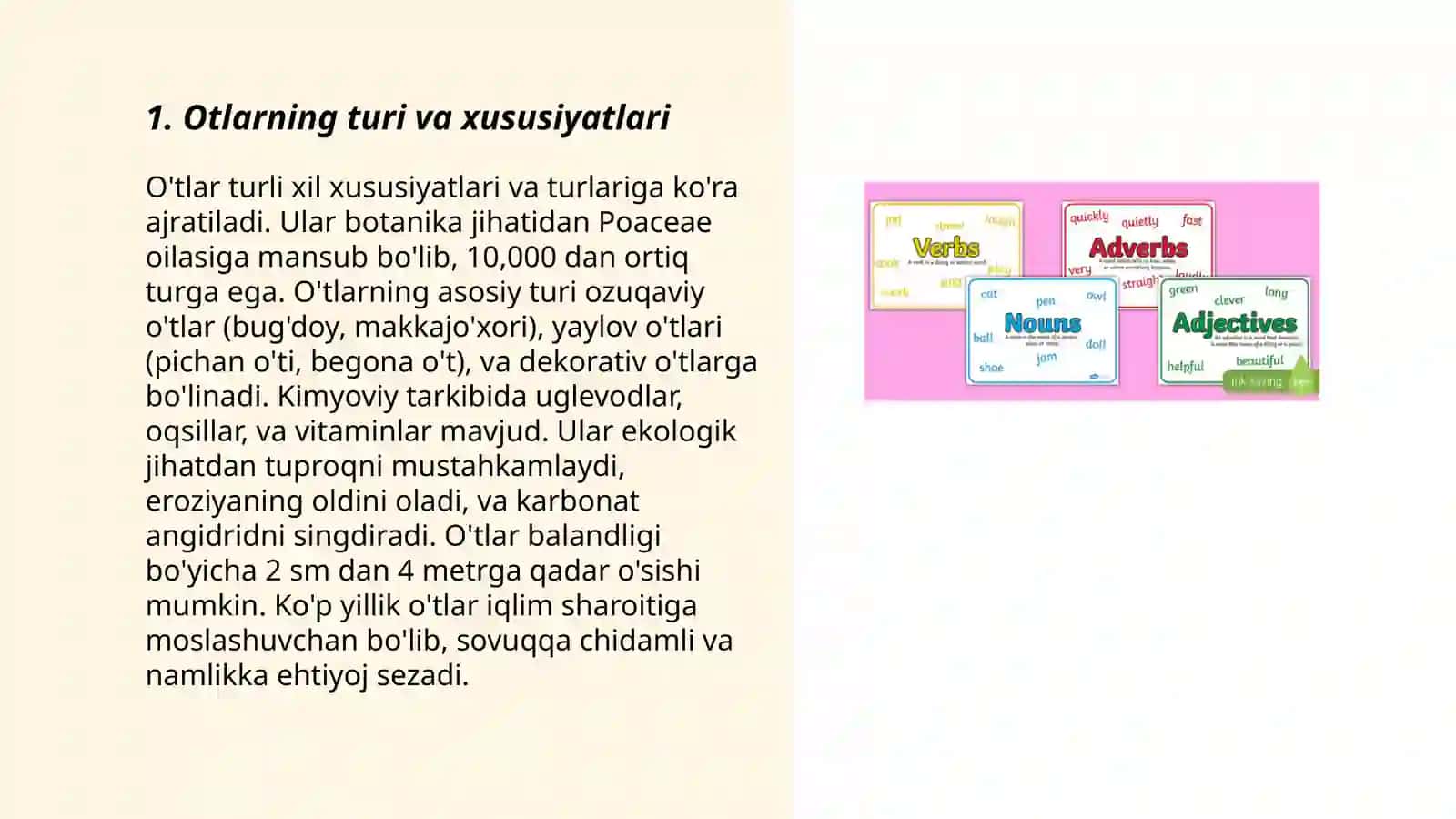 O'tlar turlari va xususiyatlari 3
