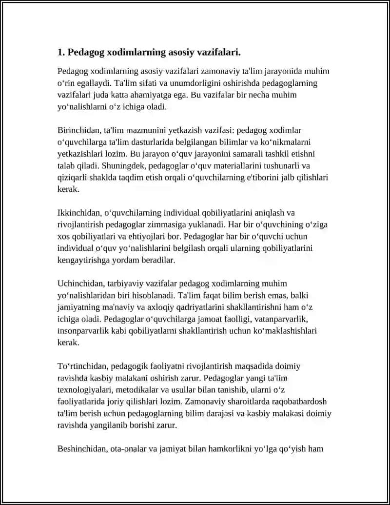 OʻZBEKISTON RESPUBLIKASI "TAʼLIM TOʻGʻRISIDA"GI QONUNIDA PEDAGOG XODIMLARNING MAJBURIYATLARI 3
