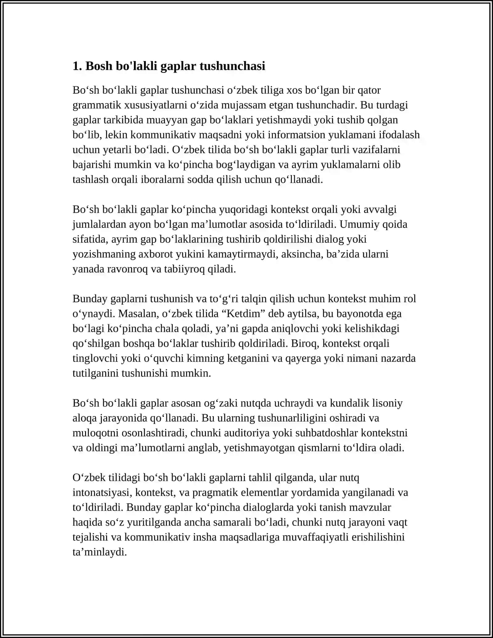 BIR BOSH BO 'LAKLI GAPLAR VA SO'Z GAPLAR 3