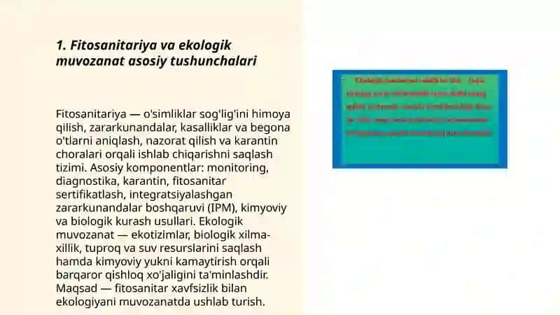 Fitosanitar xavfsizlik va ekologik muvozanat tushinchalari 3