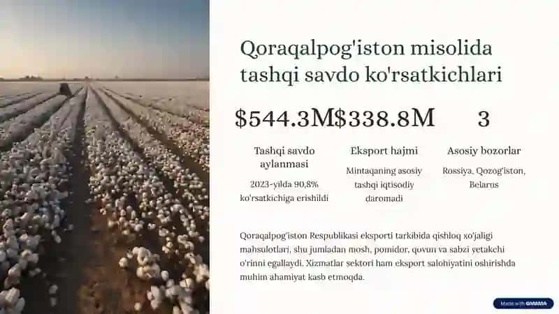 Mintaqalarning tashqi iqtisodiy faoliyati va eksportni oshirish yo'llari 3
