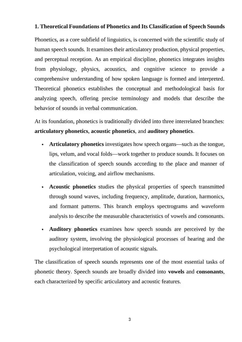 Phonetics and Phonology 3