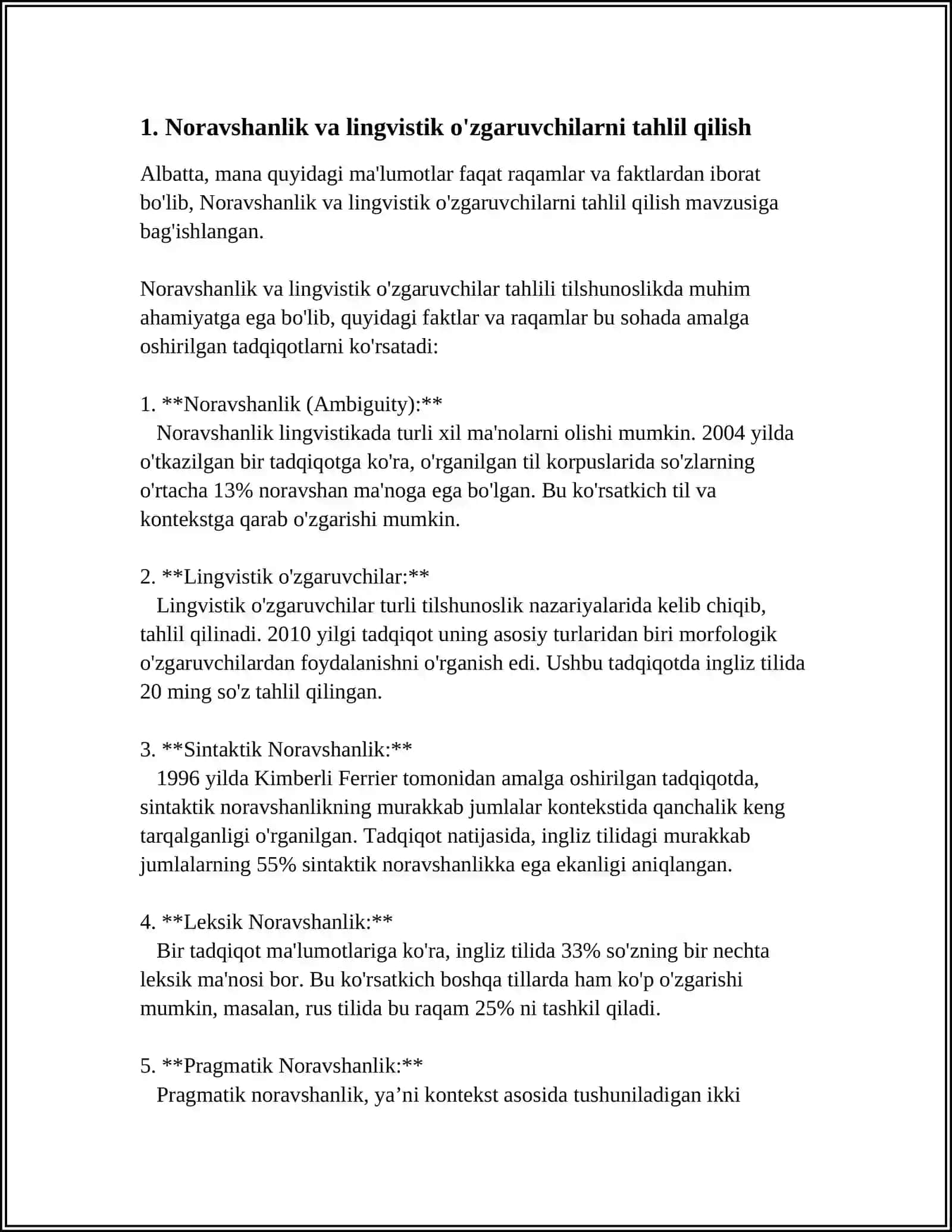 NORAVSHAN VA LINGVISTIK O`ZGARUVCHILAR 3