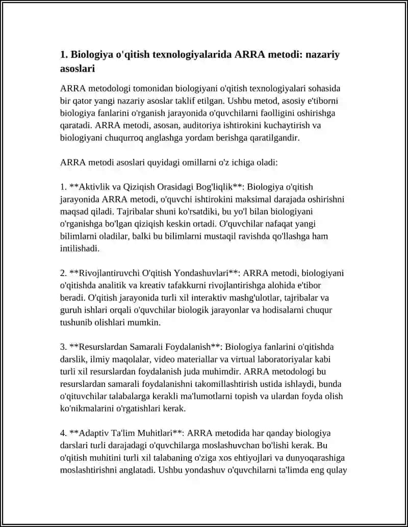 BIOLOGIYA OQITISH TEXNOLOGIYALARIDA ARRA METODI 3