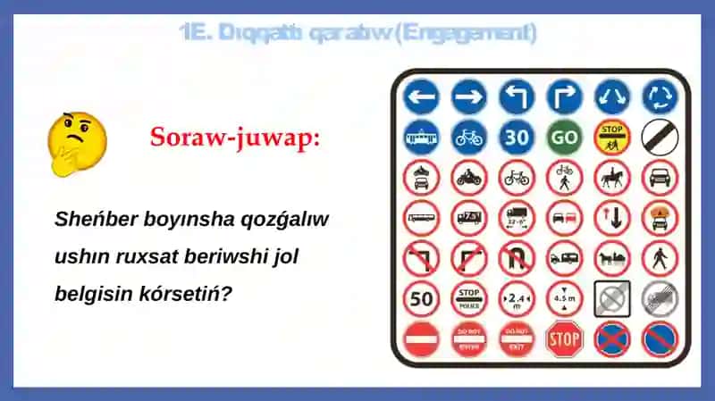 Sheńber boyınsha qozǵalıs. Máseleler sheshiw_5E 3
