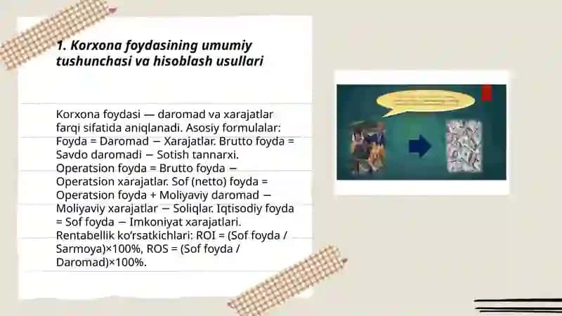 Korxona foydasining taqsimlanishi va ishlatilishi 3