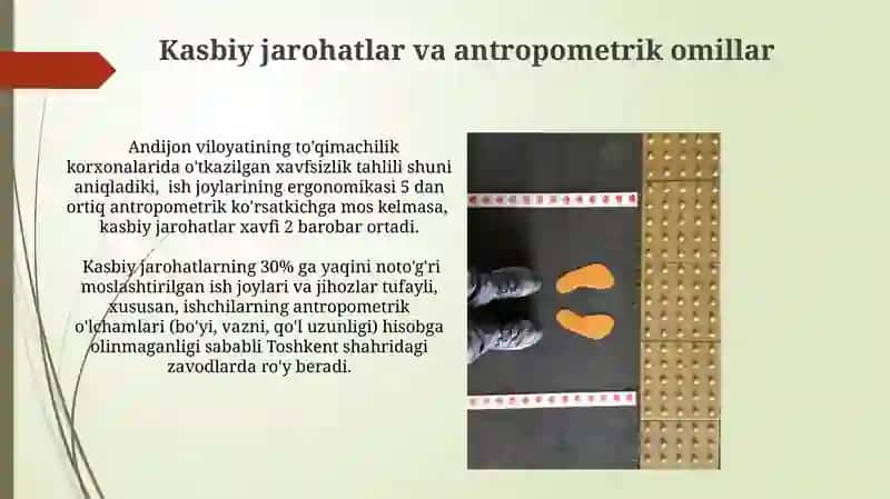 Antropometrik korsatkichlar va xavfsizlik 3