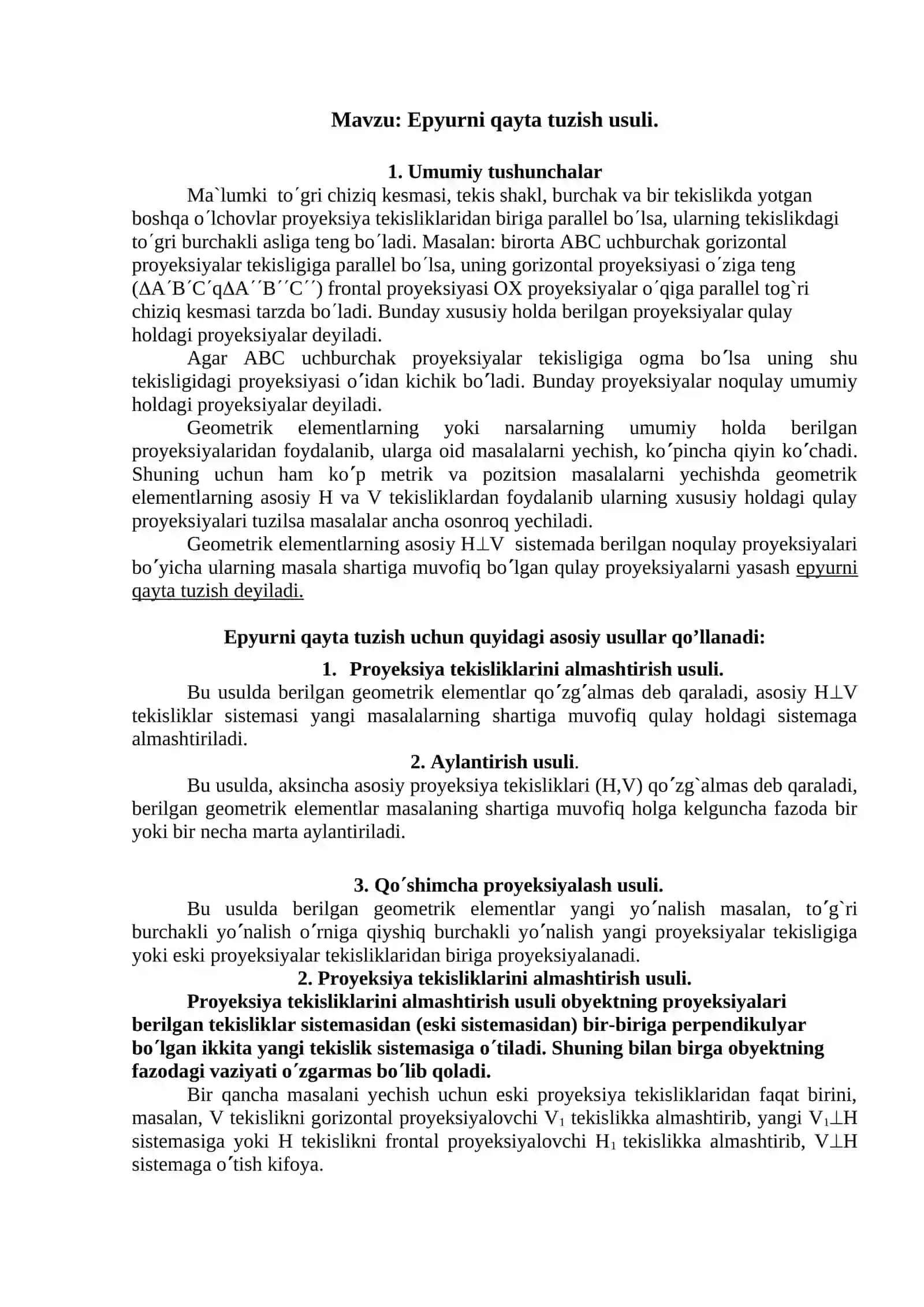 Epyurni qayta tuzish usuli 3
