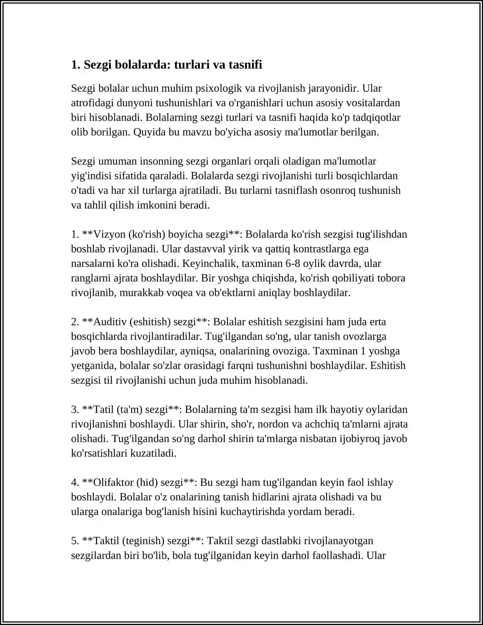 SEZGI BOLALARDA SEZGINING RIVOJLANISHI 3