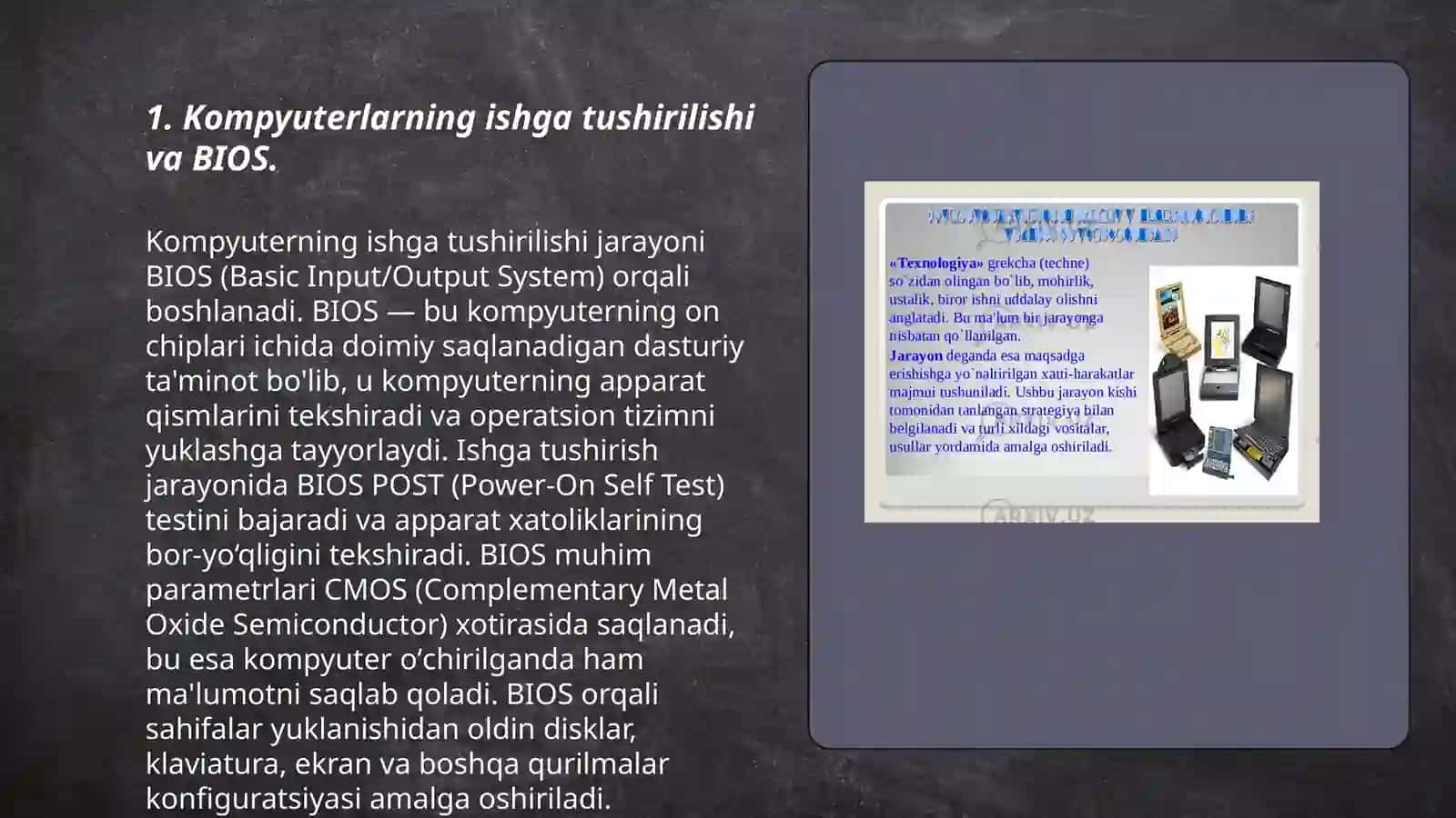 Kompyuterlarni ishga tushiruvchi sistemaviy dasturlar DOS, Windows operatsion tizimining oddiy va serverli sistemalarini kompyuterga oʻrnatish 3