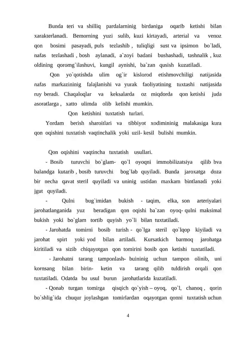 Tomirlarda qon ketganda birinchi yordam ko'rsatish 3