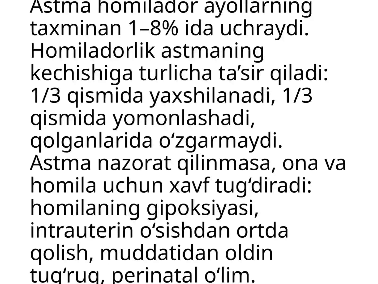 Homiladorlarda bronial astma va pnevmoniyaning kechishi 3