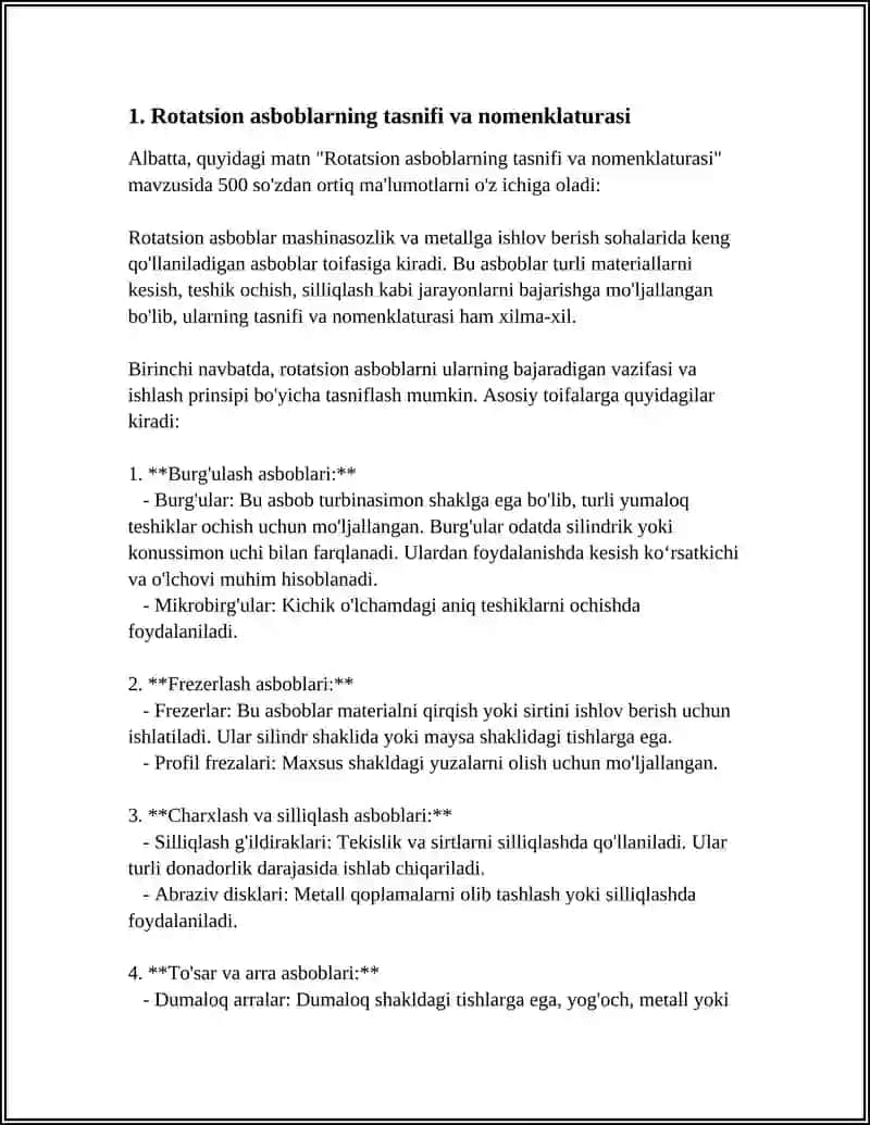 ROTATSION ASBOBLARNING STANDARTIZATSIYASI 3