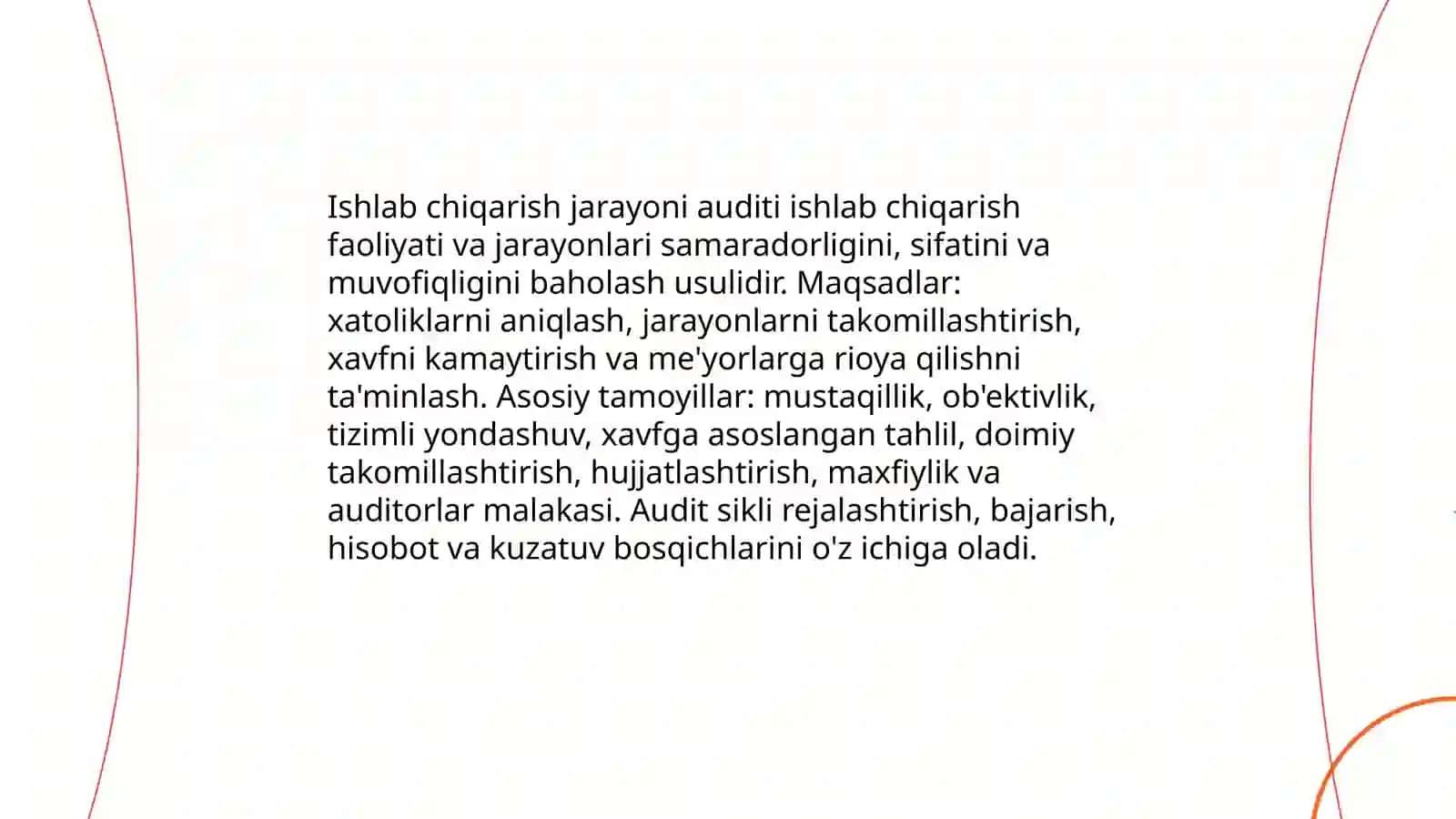 Ishlab chiqarish jarayoni auditi 3