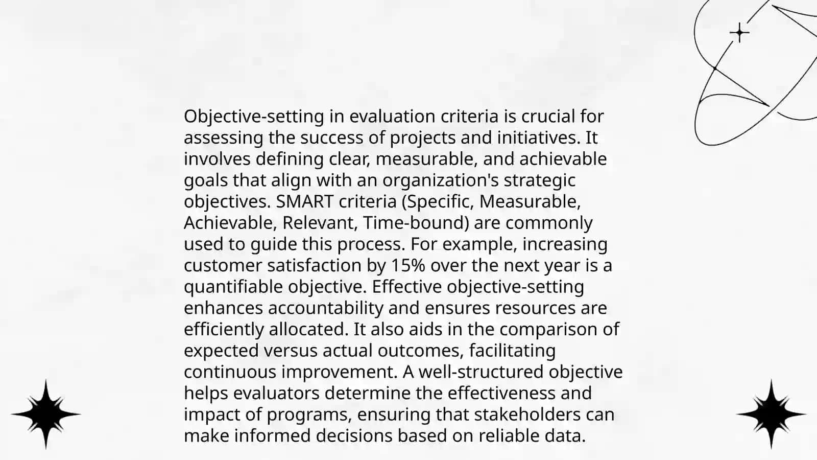 Development of evaluation criteria 3