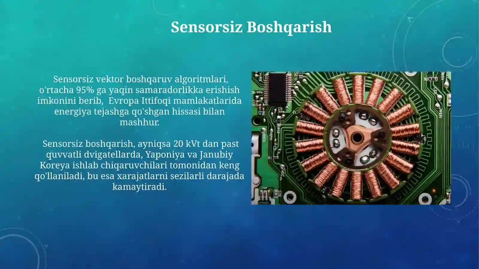 Asinxron elektr mexanik o’zgartkichlarning zamonaviyturlari 3