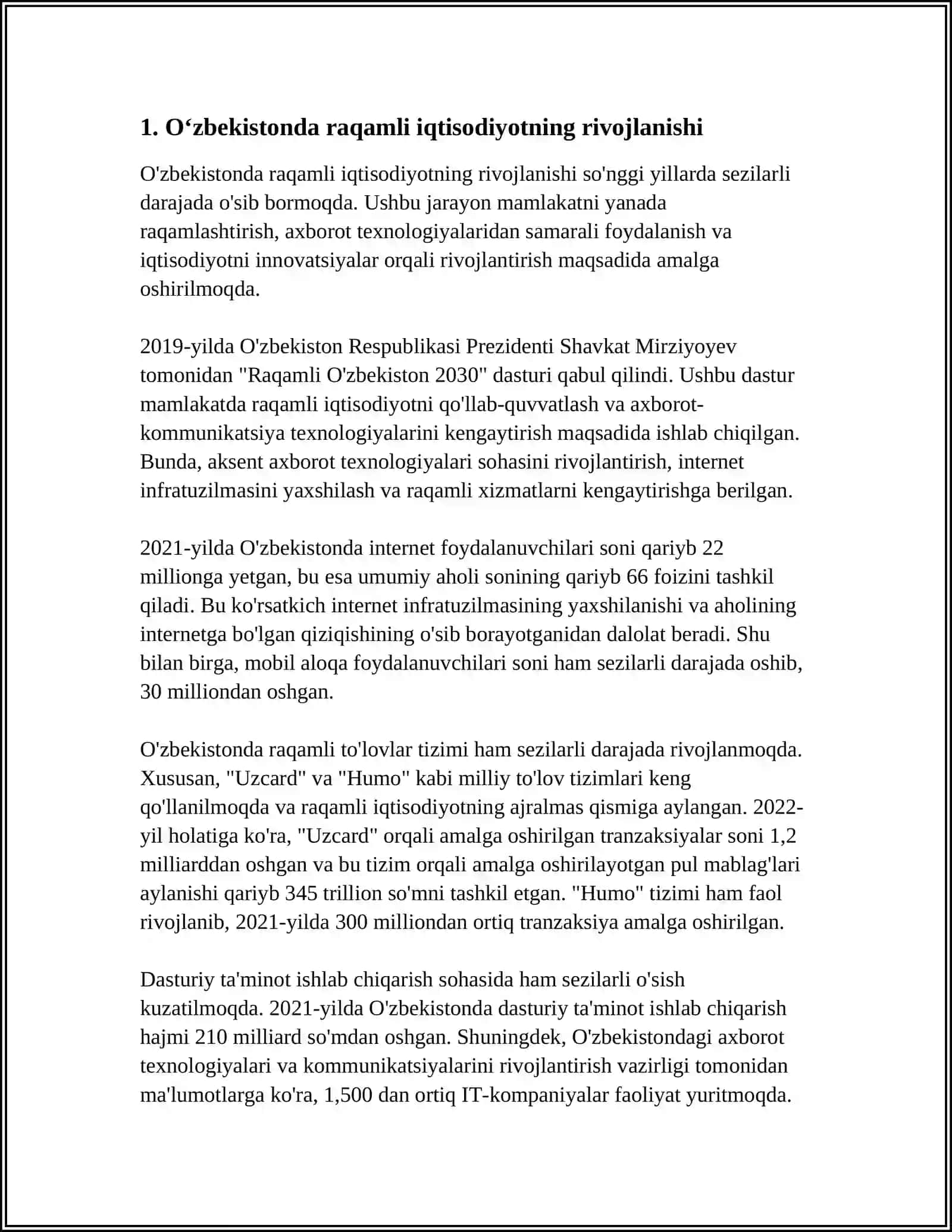 OʻZBEKISTONDA TAQAMLI IQTISODIYOT 3