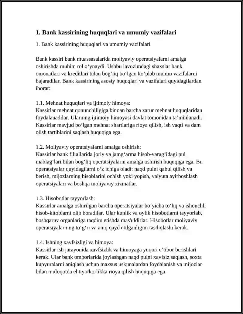BANK KASSIRLARINING HUQUQLARI VA MAJBURIYATLARI 3