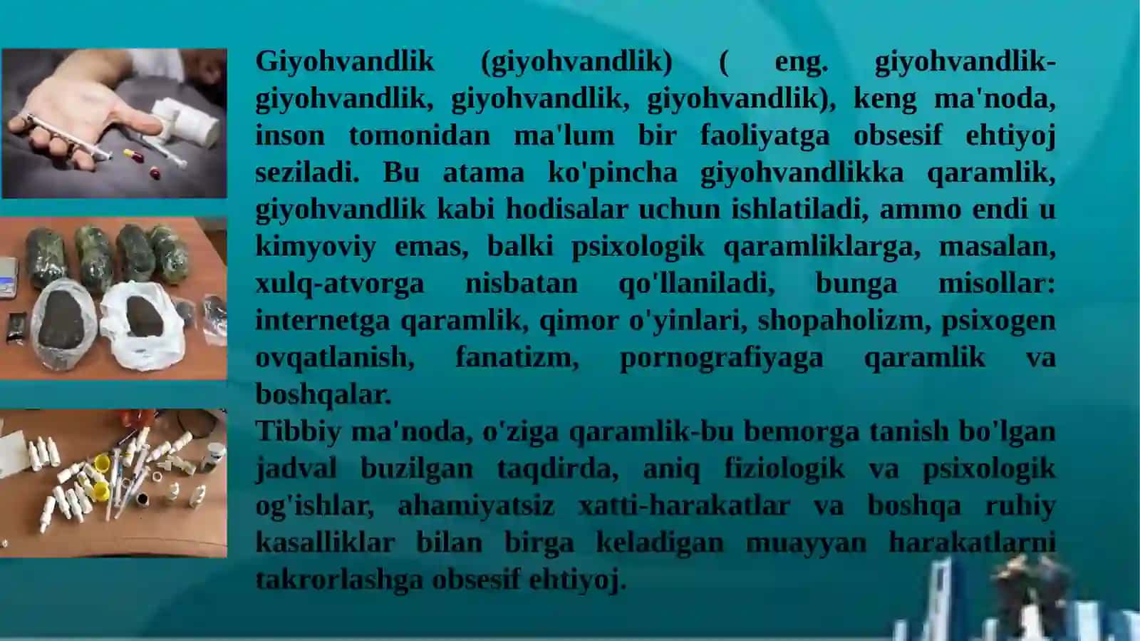 Giyohvandlik va ularning inflanishi 3