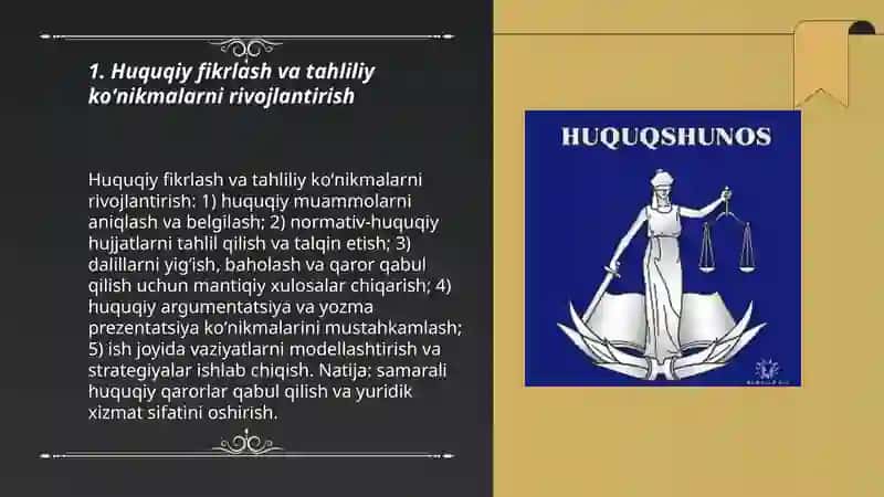 Huquqshunos mutaxasis shakllanishida samarali ish koʻnikmalari va kompetensiyalarning roli. 3
