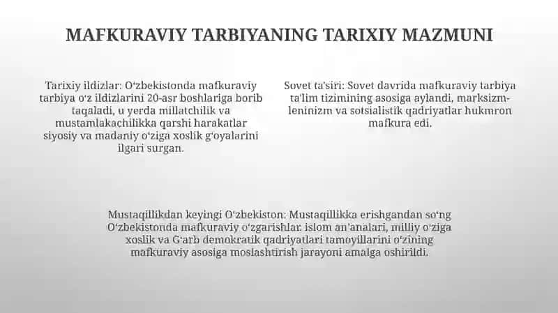 Tarbiyaviy Jarayonda GʻOyaviy Siyosiy Axloqiy Tarbiyani Tashkil Etish 3