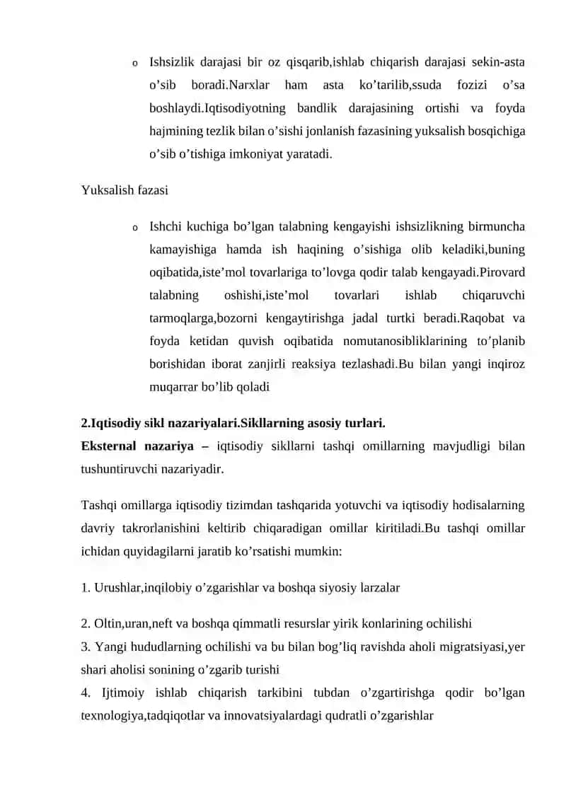 IQTISODIY RIVOJLANISHNING SIKLI VA IQTISODIY SIKL 3