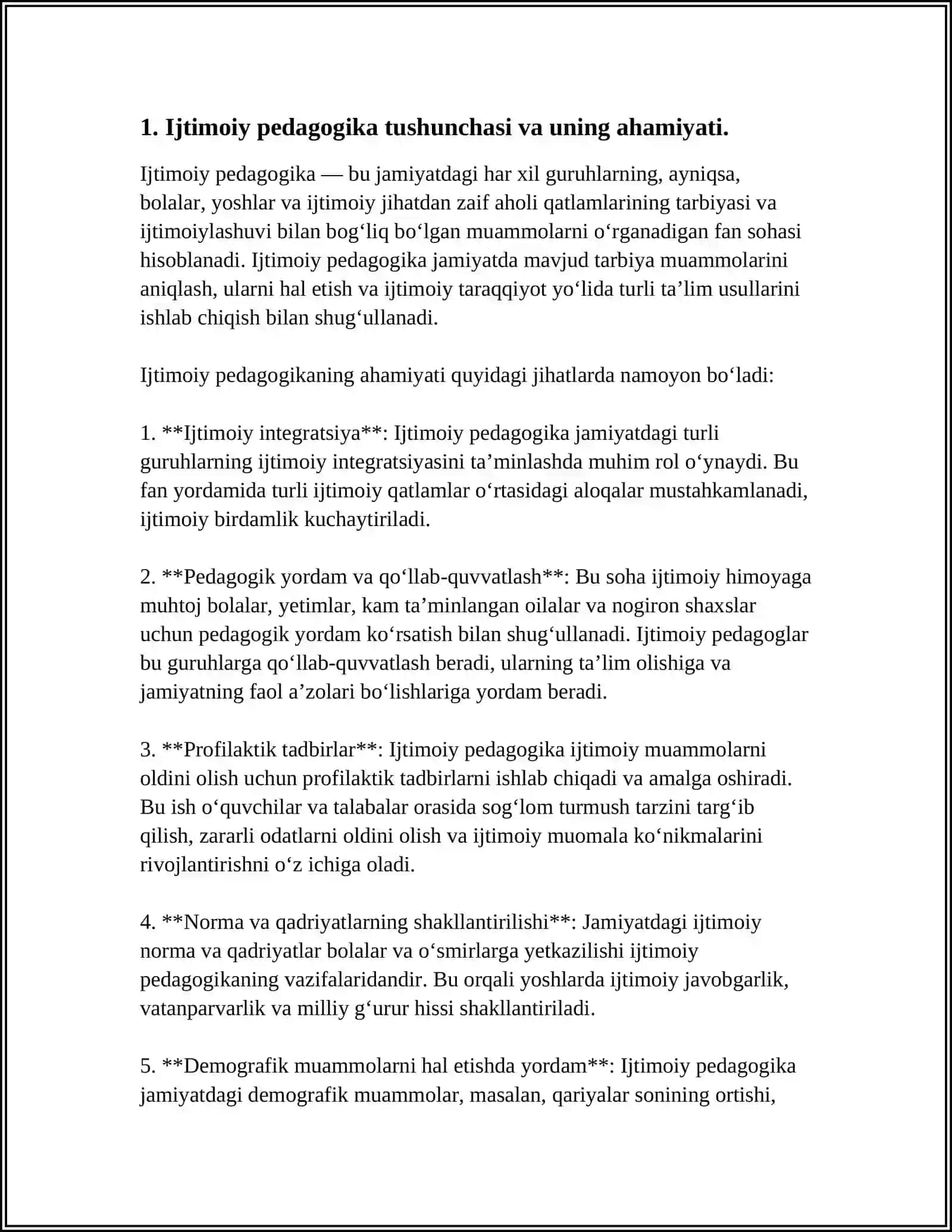IJTIMOIY PEDAGOGIKANI VA IJTIMOIY - PEDAGOGIK FAOLIYAT RIVOJINING METODOLOGIK ASOSLARI 3