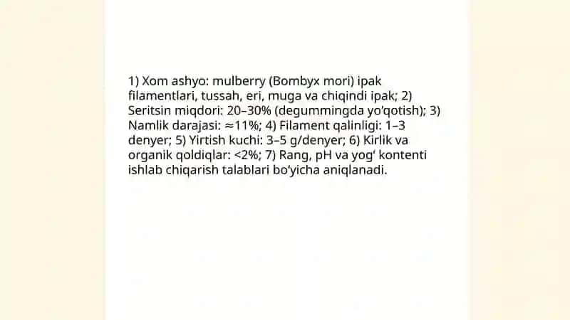 Yigirilgan ipak iplarini pardozlash texnologiyasi 3