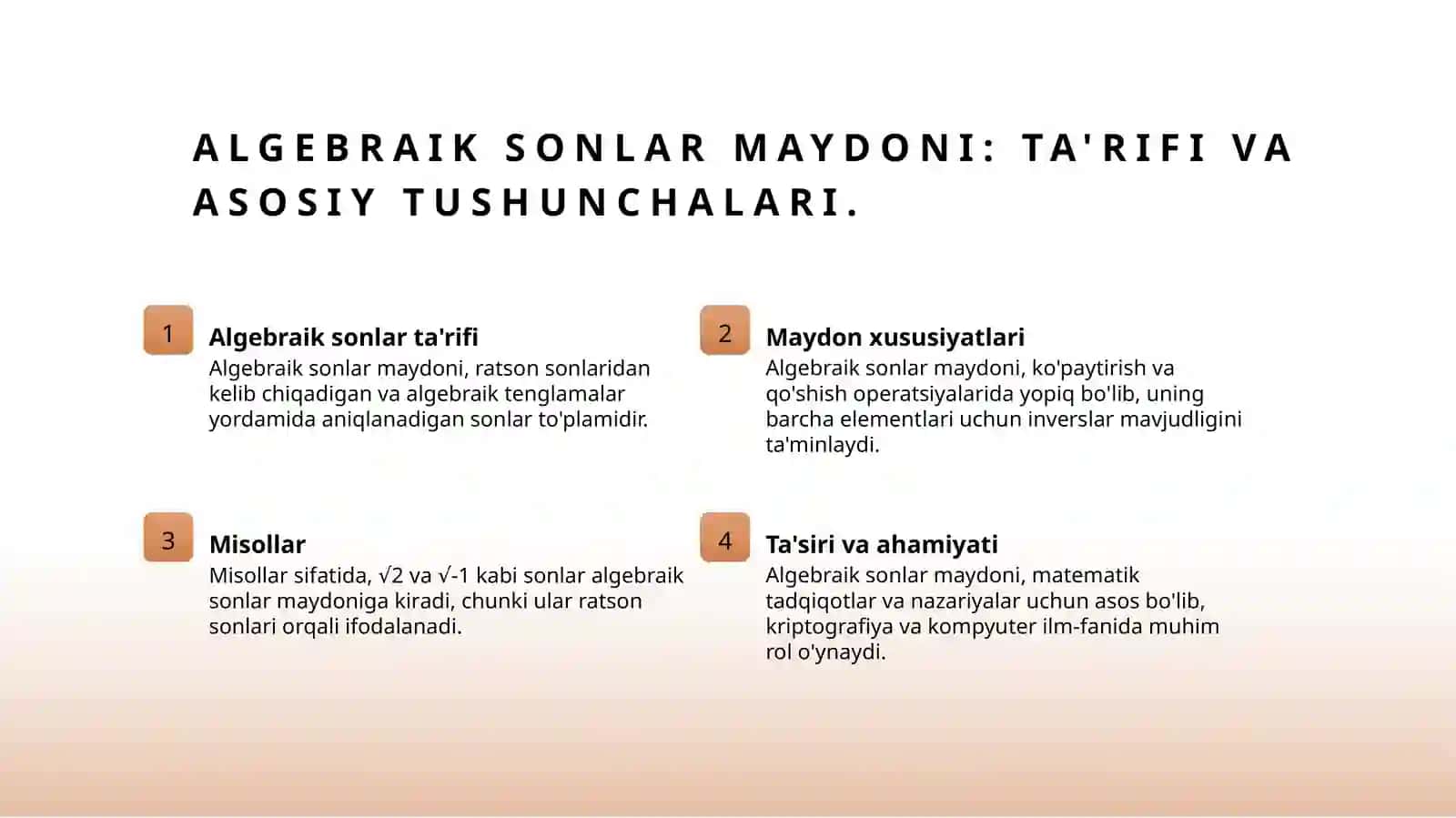 Algebraik sonlar maydoni 3