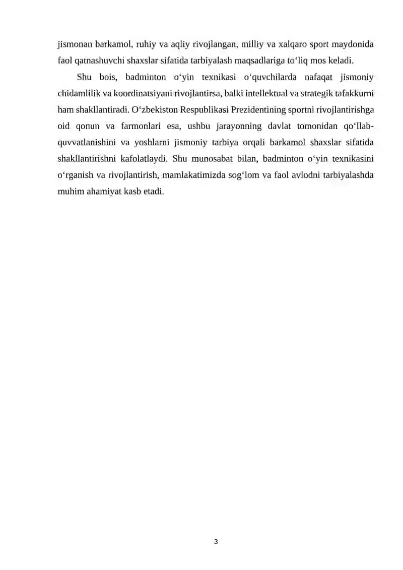 Badminton o‘yinining texnikasi 3