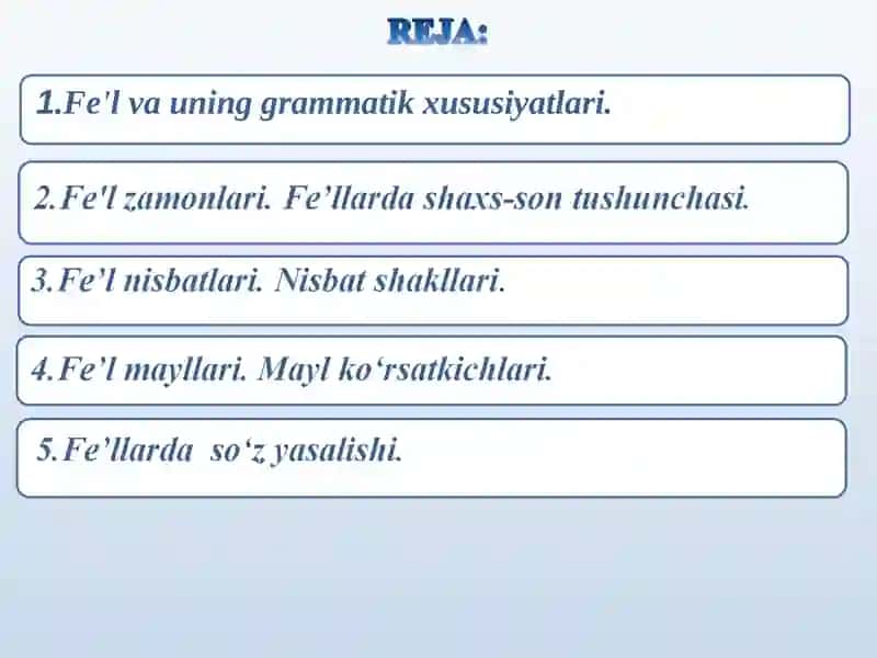 Fe'l va uning grammatik xususiyatlari 3