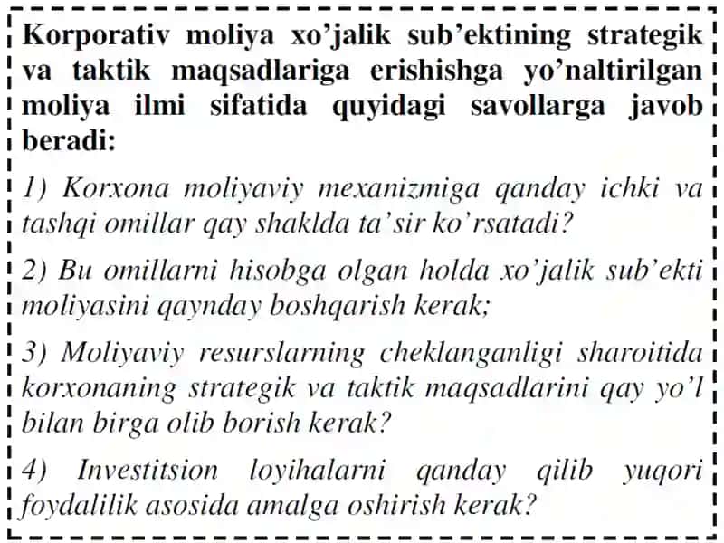 Korporativ moliyaning iqtisodiy mazmuni va tashkil etilishi 3