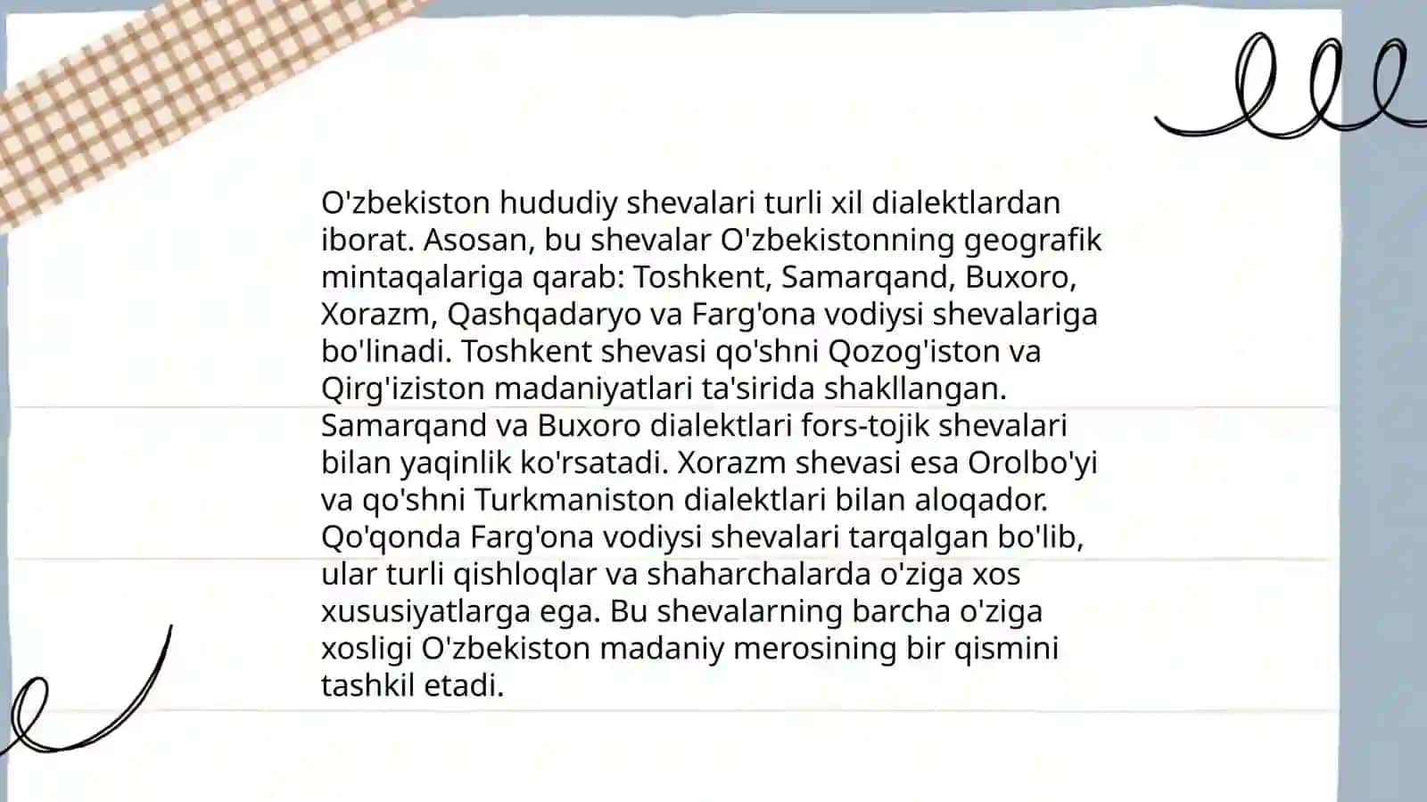 O'zbek shevalarining tasnifi 3