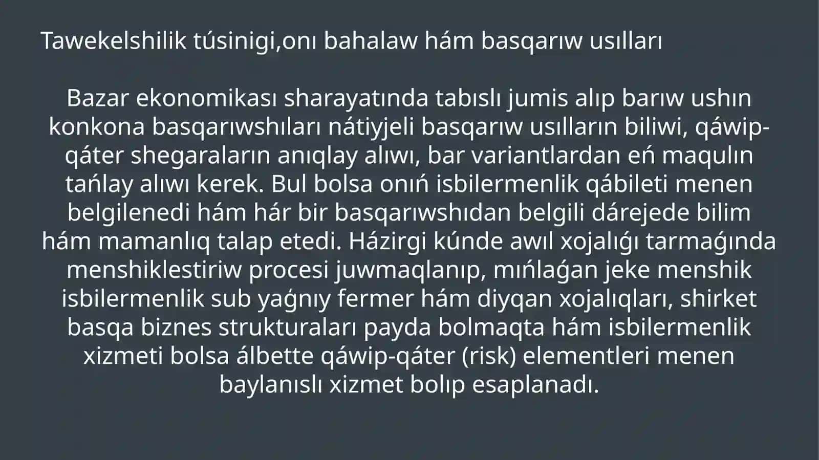 Awıl xojalıǵındatáwekelshiliktibasqarıw 3