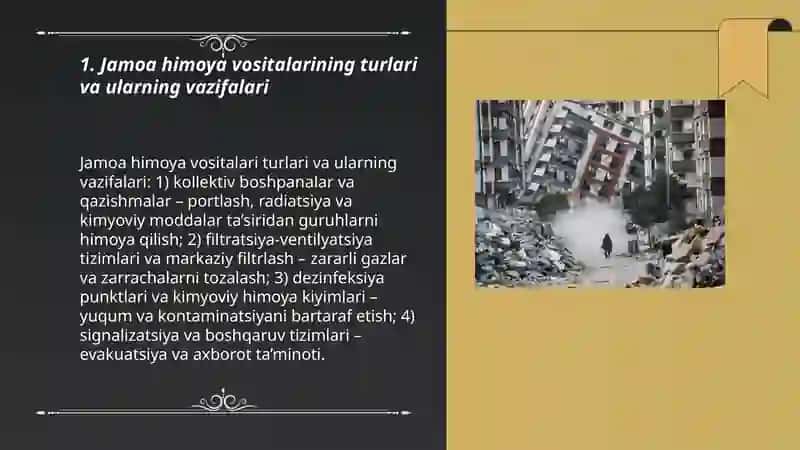 Favqulotda vaziyatda aholini muhofaza qilish Jamoa himoya vositalari 3