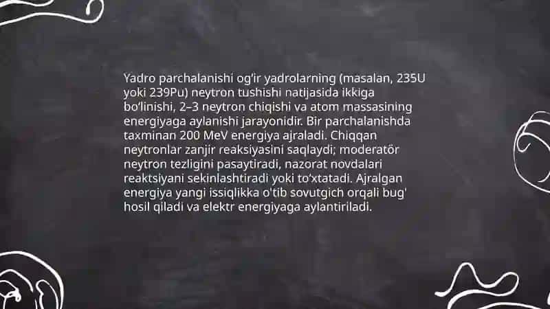 Atom elektro stansiyasiyalar ishlash prinsipi 3